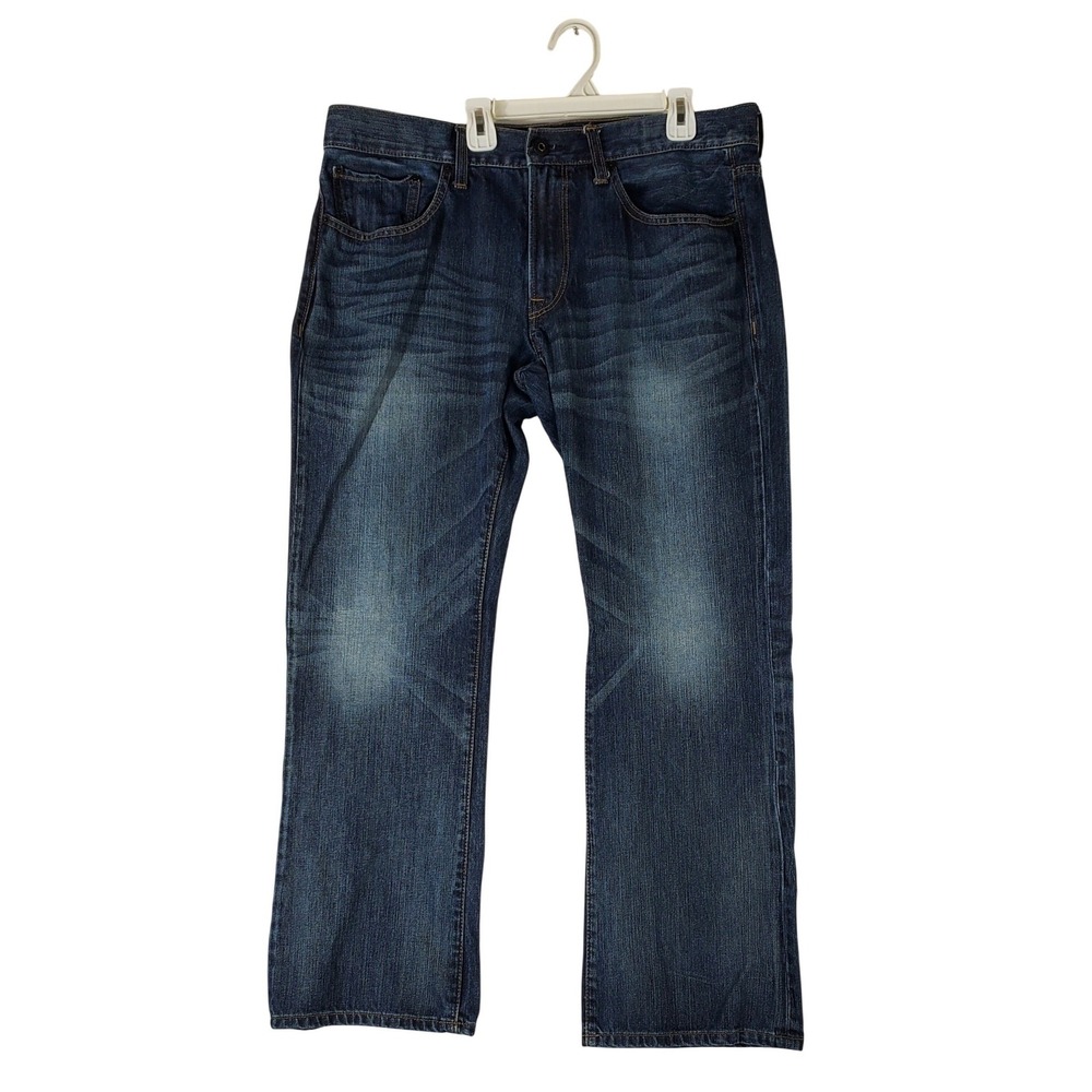 Express Rocco Slim Fit Boot Cut Jeans Mens 36x30 Dark Wash Blue Denim 100 Cotton